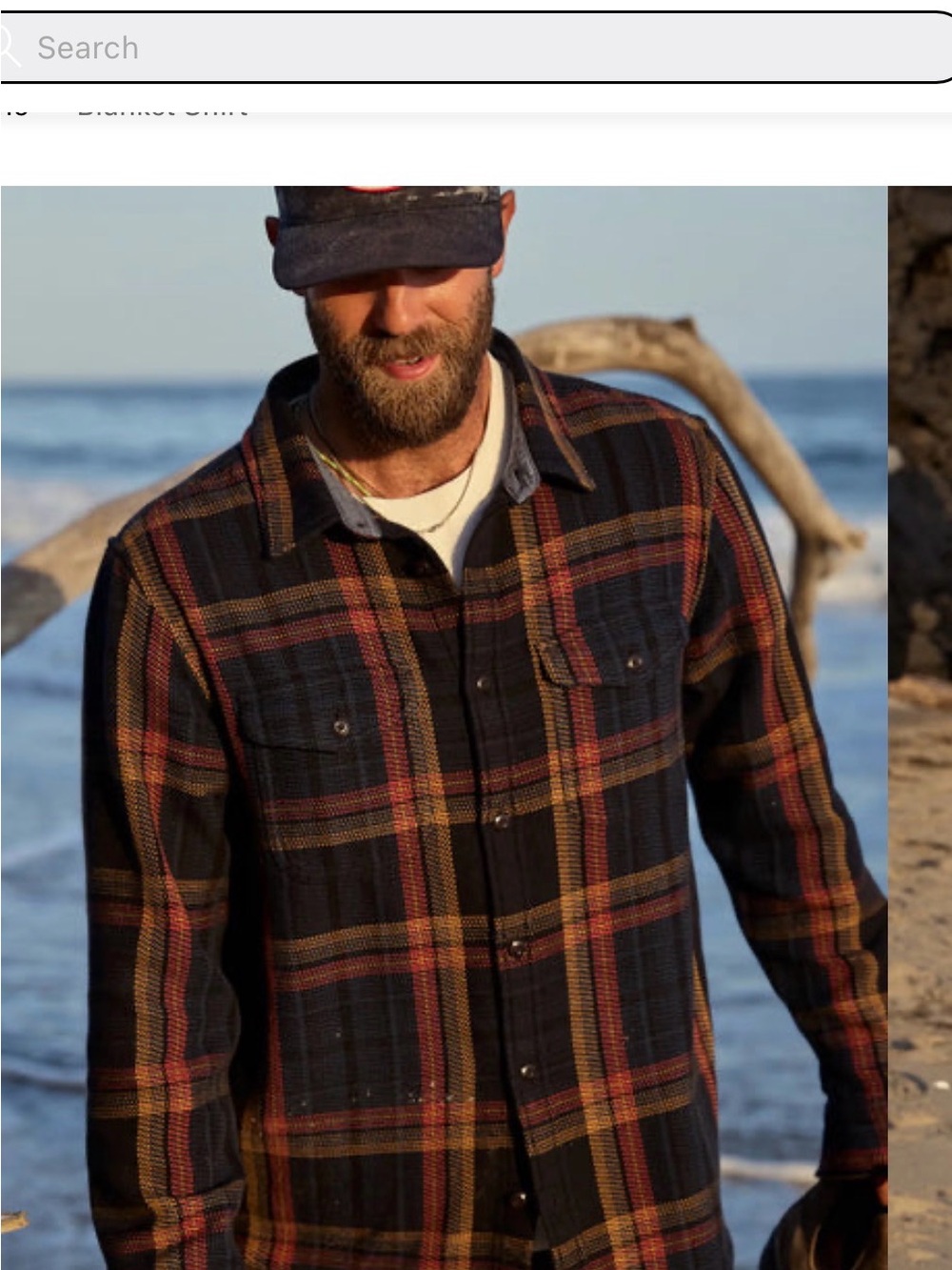 Outerknown Men's Black Plaid Lightweight Shirt Jacket with red & blue Stripes